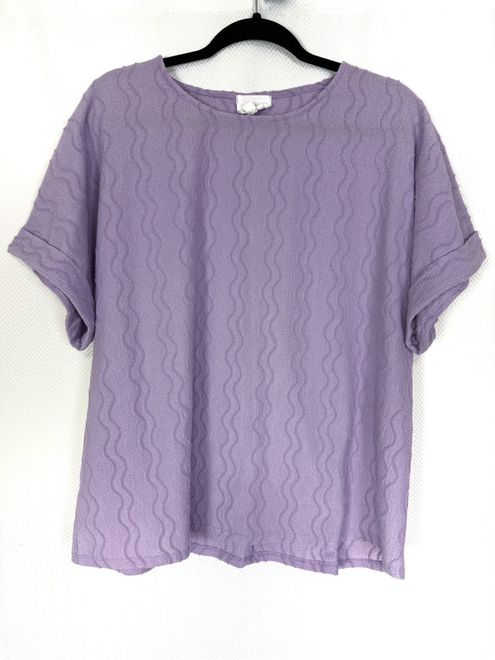 Andrée by Unit Textured Short Sleeve Women's Top Size Large